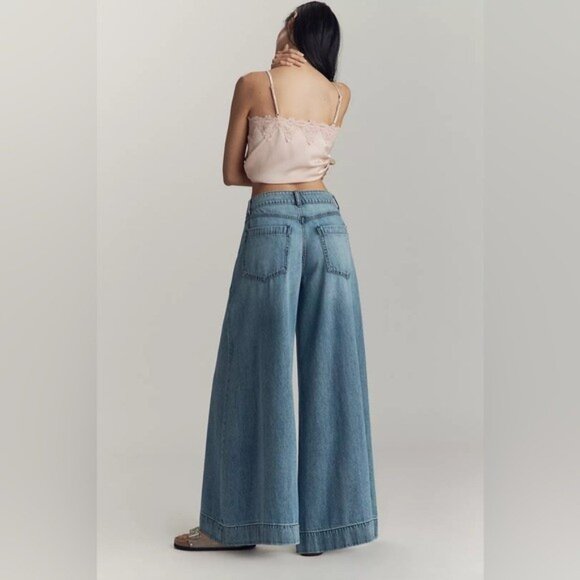 NWT Size 34 - ANTHROPOLOGIE Pilcro Mid-Rise Super-Wide-Leg Jeans (NWT US$ 158) - Picture 7 of 16